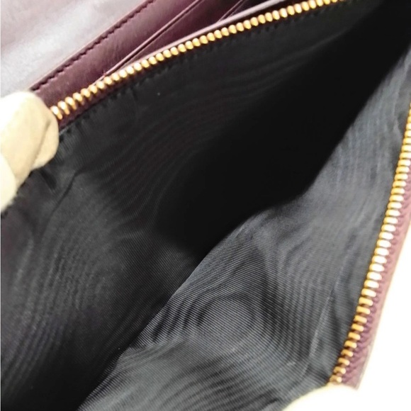 Yves Saint Laurent Chocolate Leather Wallet with Gold Accent - Picture 6 of 12